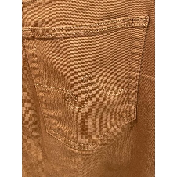 AG Jeans Pants Womens 30 Brown SaigeWide Leg High Rise Raw Hem Twill Casual - Picture 7 of 11